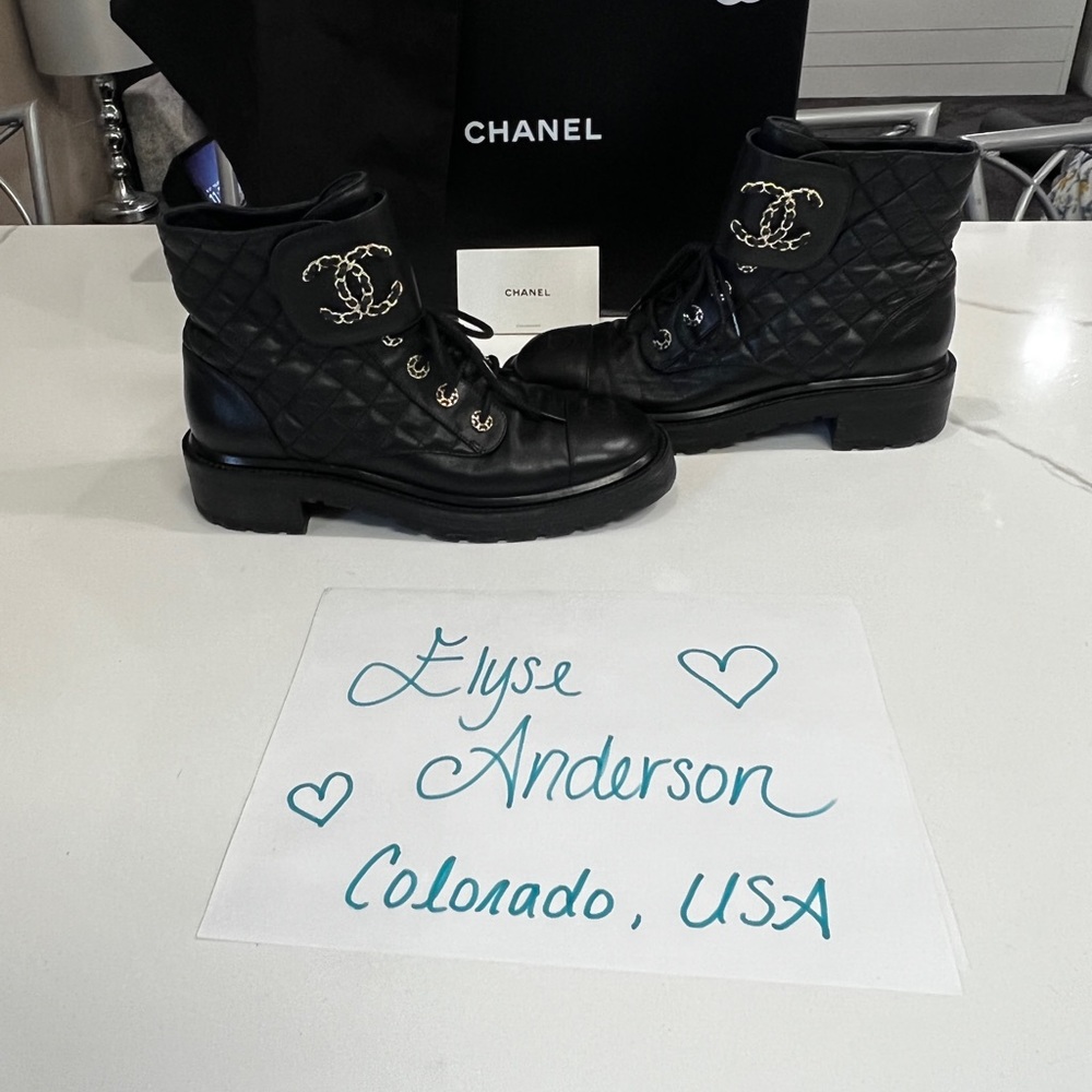 Chanel Brave Matte Leather Combat Boots